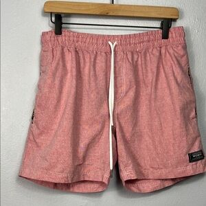 Wowie Heather Red Elastic Drawstring Waist Southwest Pocket Detail Shorts Large